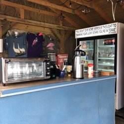 Duck Blind Coffee and Refreshments - Coffee serving station with sugar, creamer, etc.