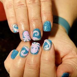 Bella Nails - sns set with ocean inspired design