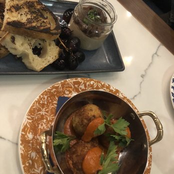 Olin Bar & Kitchen - Mushroom pâté (get it!) and arancini - New American Near Me - Detroit, Michigan Olin Bar & Kitchen - Mushroom pâté (get it!) and arancini - New American Near Me - Detroit, Michigan
