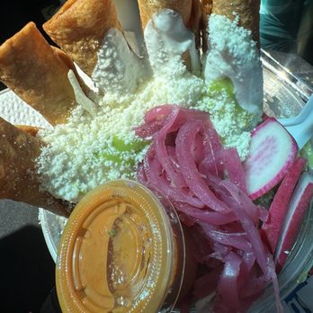La Coshi - Pork flautas in a bucket of hot salad soup. - Food Trucks Near Me - Tulsa, Oklahoma