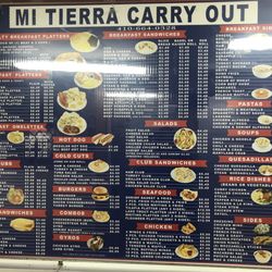 Mi Tierra - Menu