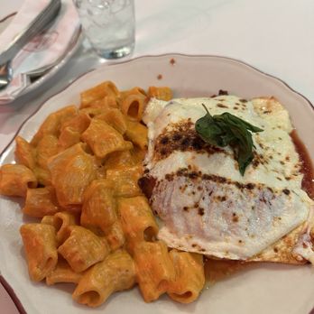 Parm - CHICKEN PARM PLATTER RIGATONI CARBONE - Italian Near Me - New York, New York