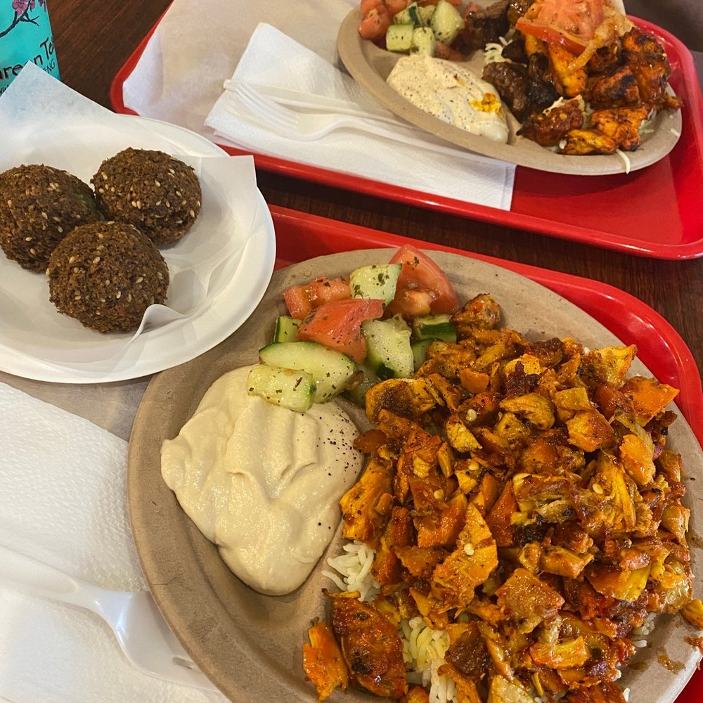 Babalou's Mediterranean - Chicken Platter (spicy) and Combo Platter (spicy) with side of 3 Pieces Falafel *chef's kiss* - Mediterranean Near Me - Walnut Creek, California Babalou's Mediterranean - Chicken Platter (spicy) and Combo Platter (spicy) with side of 3 Pieces Falafel *chef's kiss* - Mediterranean Near Me - Walnut Creek, California