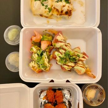 Sushi Asahi - Example of what the Asahi roll is supposed to look like (middle roll). - Sushi Bars Near Me - Riverside, California