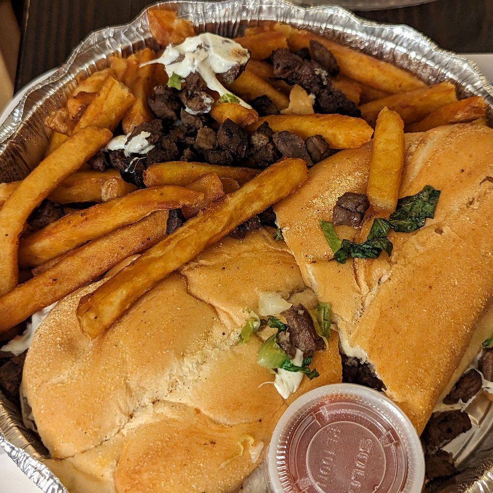 El Huarache - Torta con carne with fries - Mexican Near Me - Queens, New York