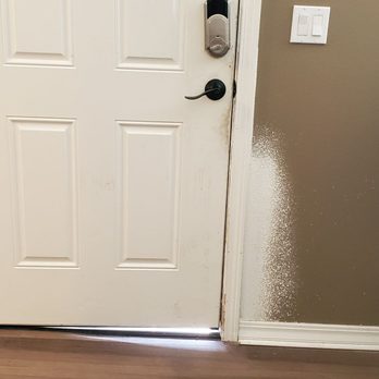 Able Remodeling - Nice gap in the door. And ya can't even paint the wall to cover your mess. - General Contractors Near Me - Tacoma, Washington