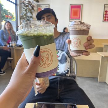 Homeboy Coffee - Ube matcha latte & chocolate milk - Coffee & Tea Near Me - Artesia, California