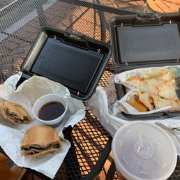 French dip, Momma's Nachos, Iced Tea