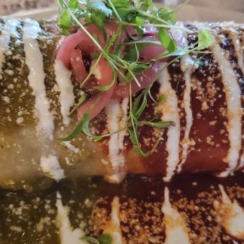 Mochilero Kitchen - Short Rib/Barbacoa Burrito Enchilada Style - Mexican Near Me - Peoria, Arizona