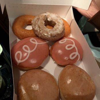 Krispy Kreme - Spring strawberries and cream variety and orange glaze and blueberry and cream filled. Only cream filled was a banger. - Donuts Near Me - Burbank, California Krispy Kreme - Spring strawberries and cream variety and orange glaze and blueberry and cream filled. Only cream filled was a banger. - Donuts Near Me - Burbank, California