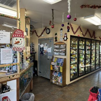 Paiute Palace Gas Station - Cash register and fridge section - Gas Stations Near Me - Bishop, California