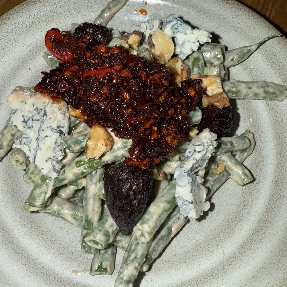 Cooks & Soldiers - String beans w chili and dehydrated figs - Spanish Near Me - Atlanta, Georgia Cooks & Soldiers - String beans w chili and dehydrated figs - Spanish Near Me - Atlanta, Georgia
