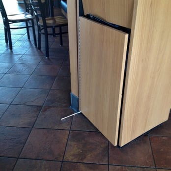 KFC - Sloppy trash can area- doors open, trash on floor, sticky spill - Fast Food Near Me - Orange, Virginia