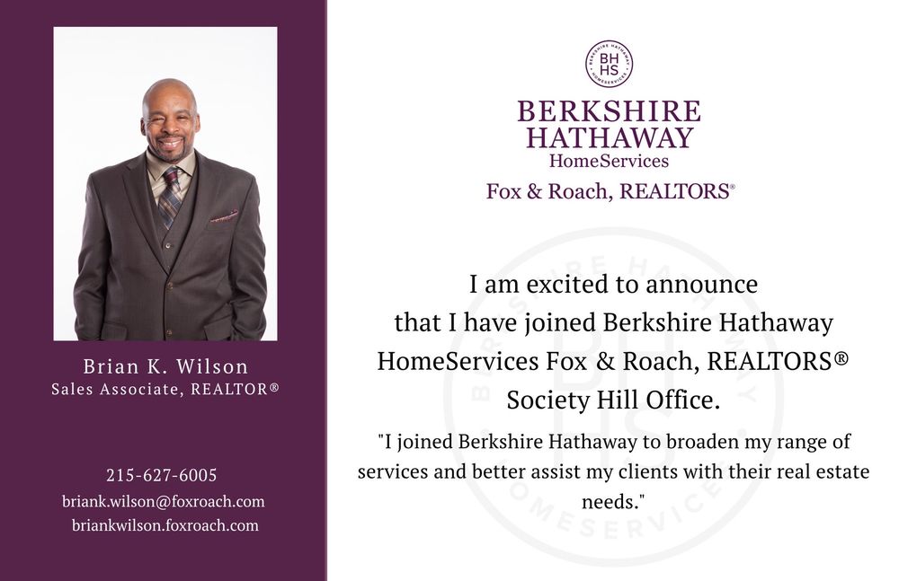 BERKSHIRE HATHAWAY HOMESERVICES FOX & ROACH Updated September 2024 2451 Fairmount Ave