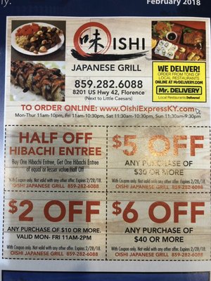 Menu photo 1 Oishi Express Japanese Grill Florence, KY Menu photo 1 Oishi Express Japanese Grill Florence, KY