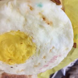 Why is there blue and purple bits on my egg?