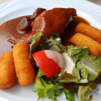 Brasserie Vivaldi - Rabbit w Cheese Croquettes - Belgian Near Me - Bruges, VWV Brasserie Vivaldi - Rabbit w Cheese Croquettes - Belgian Near Me - Bruges, VWV