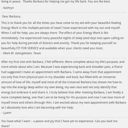 Inspired Holistic Therapies - Testimonials, see website link below for all testimonials