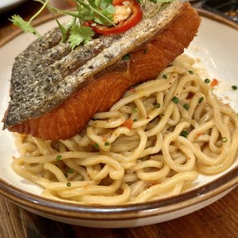 Nep Cafe - salmon garlic noodles - Breakfast & Brunch Near Me - Fountain Valley, California Nep Cafe - salmon garlic noodles - Breakfast & Brunch Near Me - Fountain Valley, California