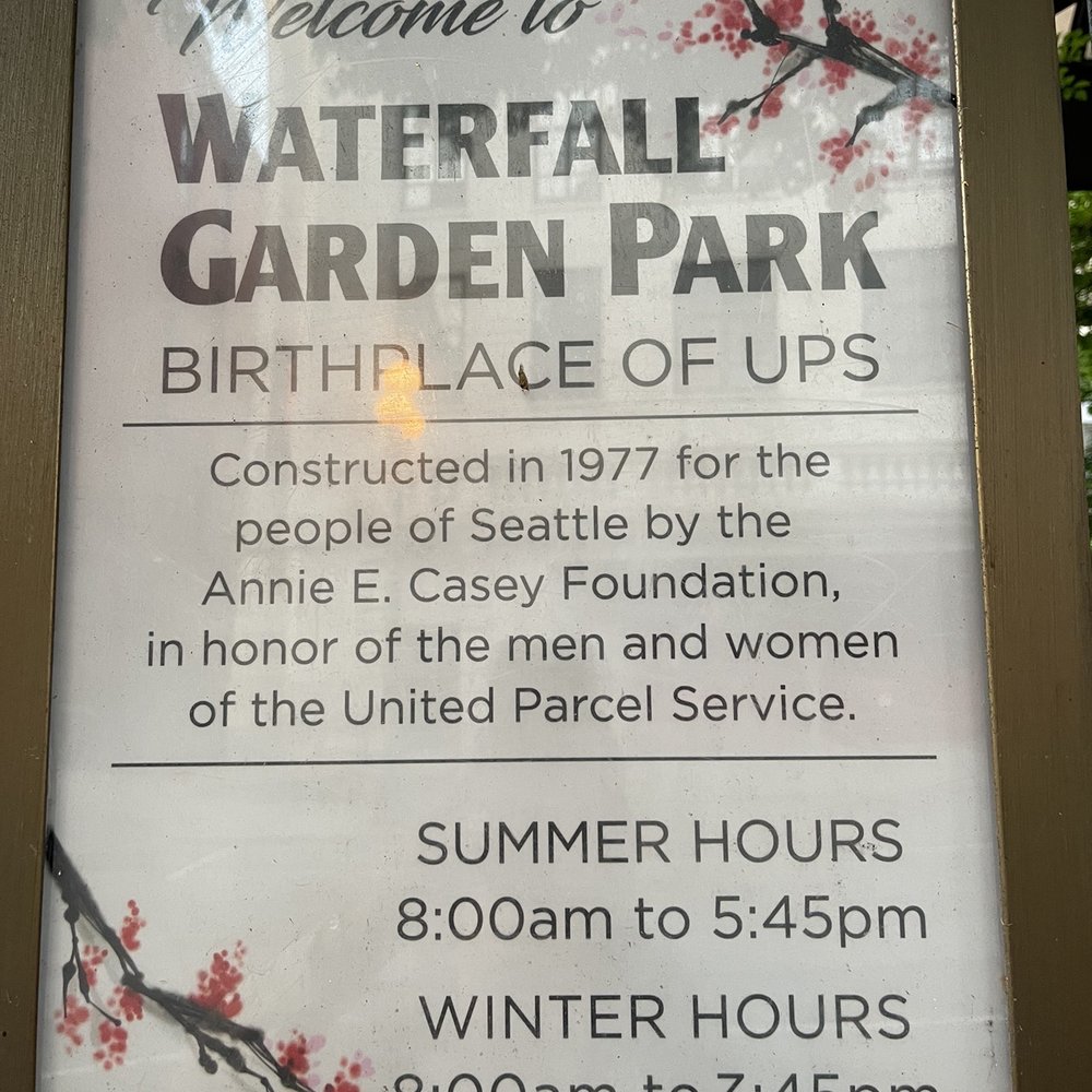 Waterfall Garden - Sign - Parks Near Me - Seattle, Washington Waterfall Garden - Sign - Parks Near Me - Seattle, Washington