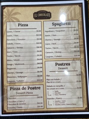 Menu photo 2 Cafeteria El Chocolate Cape Coral, FL
