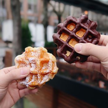 Nero Waffles - Custard filled liege and chocolate liege IG: @tinyhangrytiff - Waffles Near Me - Vancouver, British Columbia Nero Waffles - Custard filled liege and chocolate liege IG: @tinyhangrytiff - Waffles Near Me - Vancouver, British Columbia