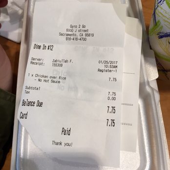 Gyro 2 Go - Totally reasonable prices. - Halal Near Me - Sacramento, California