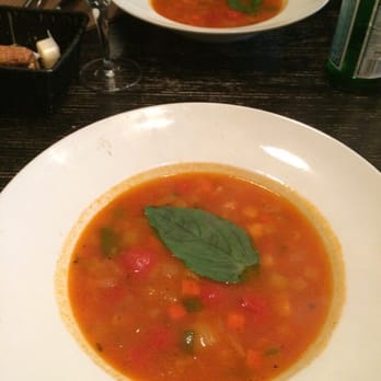 Spago - Warm minestrone soup in a rainy day. - Italian Near Me - Brussels, BRU