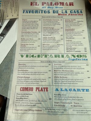 Menu photo 4 El Palomar Santa Cruz, CA