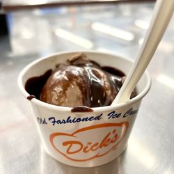 Dick's Drive-In - Ice Cream Sundae with Hot Fudge+Rocky Road