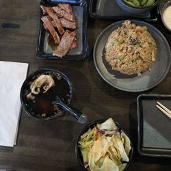 Tokyo Sushi - Onion Soup, Rare Beef Teppanyaki, Vegetable Salad (Ginger Dressing)