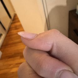 Cutie Nail & Spa - Uneven top and sharp nail base not blended onto the nail