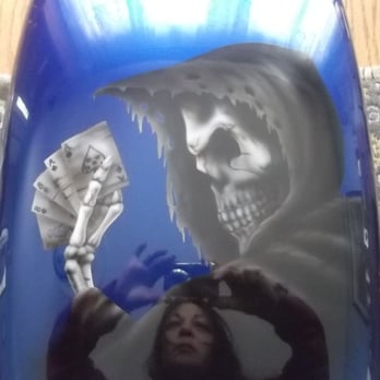 Crazeepaint Airbrushing - Reaper on a Softail fender - Body Shops Near Me - Selkirk, Ontario Crazeepaint Airbrushing - Reaper on a Softail fender - Body Shops Near Me - Selkirk, Ontario