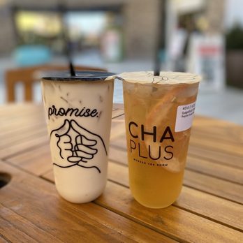 Chaplus - Green milk tea and grapefruit green tea. - Bubble Tea Near Me - Anaheim, California