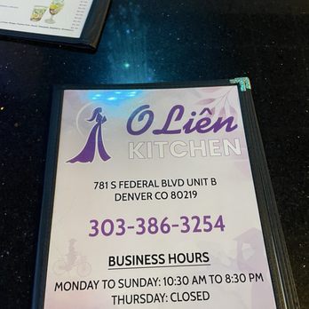 O Lien Kitchen - Menu Feb 2025 - Vietnamese Near Me - Denver, Colorado