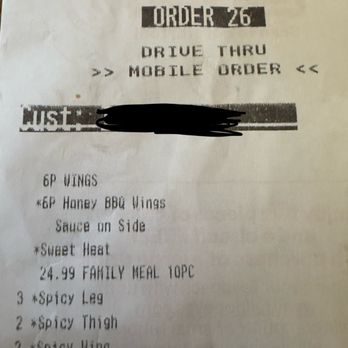 Popeyes Louisiana Kitchen - Receipt showing I ordered wings without sauce. - Fast Food Near Me - Buford, Georgia Popeyes Louisiana Kitchen - Receipt showing I ordered wings without sauce. - Fast Food Near Me - Buford, Georgia