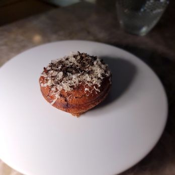 Frevo - March 2022- Course 2- Artichoke, shiitake, truffle "doughnut." Alright. A bit unbalanced. Available with uni for $35. - French Near Me - New York, New York Frevo - March 2022- Course 2- Artichoke, shiitake, truffle "doughnut." Alright. A bit unbalanced. Available with uni for $35. - French Near Me - New York, New York