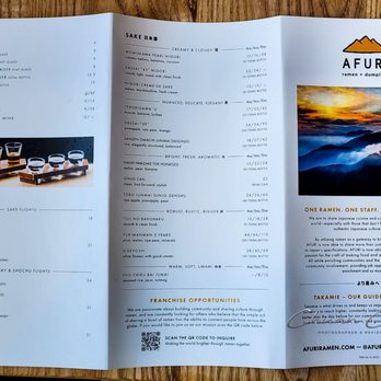 Afuri Ramen + Dumpling - Menu (Jul 2023) - Ramen Near Me - Toronto, Ontario