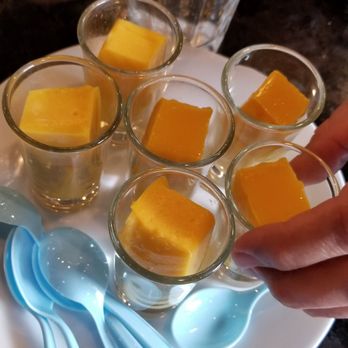 Sushi Ninja - Mango pudding shots - Japanese Near Me - Calgary, Alberta Sushi Ninja - Mango pudding shots - Japanese Near Me - Calgary, Alberta