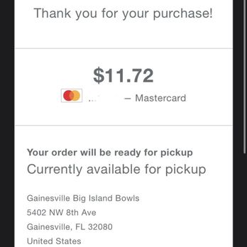 Big Island Bowls - Notified action order was ready for pickup - Acai Bowls Near Me - Newberry, Florida