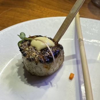Roka Akor - Chicago - Grilled Diver Sea Scallops, Yuzu Aioli, Crushed Wasabi Peas - Sushi Bars Near Me - Chicago, Illinois Roka Akor - Chicago - Grilled Diver Sea Scallops, Yuzu Aioli, Crushed Wasabi Peas - Sushi Bars Near Me - Chicago, Illinois