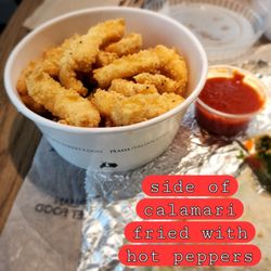 Piada Italian Street Food - Side of Fried Calamari with Hot Peppers