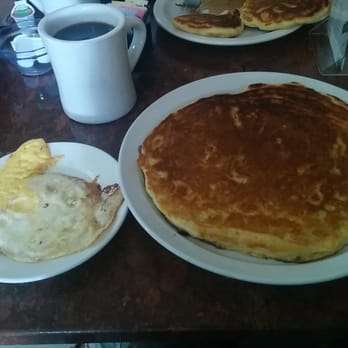 The Gem Eatery - Big ole pancake w baked in generously with REAL bacon crumbles and a side of egg over hard. The coffee rocked. Mmm. - Breakfast & Brunch Near Me - Margate, Florida The Gem Eatery - Big ole pancake w baked in generously with REAL bacon crumbles and a side of egg over hard. The coffee rocked. Mmm. - Breakfast & Brunch Near Me - Margate, Florida