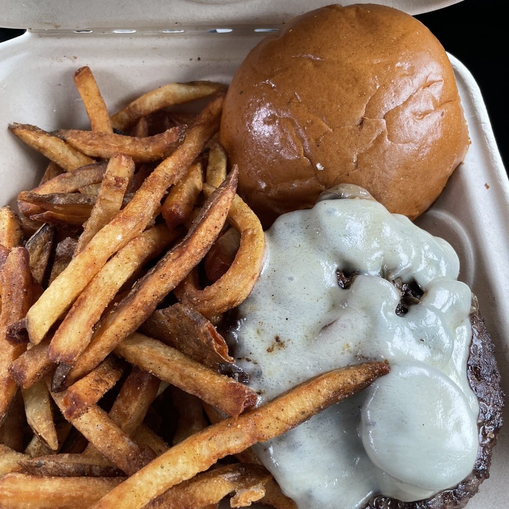 Twisted Root Burger - Lots-a- Shroom with fries (FYI, upgrade your beef. Wagyu please!) - Burgers Near Me - Bedford, Texas Twisted Root Burger - Lots-a- Shroom with fries (FYI, upgrade your beef. Wagyu please!) - Burgers Near Me - Bedford, Texas