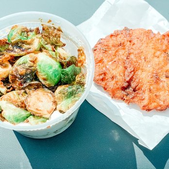 Perly's - Brussel Sprouts side dish and Potato Latkes - Delis Near Me - Richmond, Virginia
