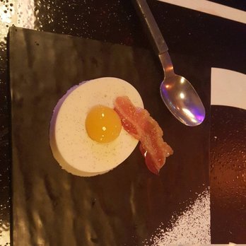 The Chemist - Mango panna cotta and candied bacon. Sooo good. BREAK THE YOKE! - Breakfast & Brunch Near Me - Myrtle Beach, South Carolina The Chemist - Mango panna cotta and candied bacon. Sooo good. BREAK THE YOKE! - Breakfast & Brunch Near Me - Myrtle Beach, South Carolina