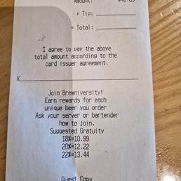 Overstated tip/gratuity by +$2 for each precentage level..what a shame!!! Overstated tip/gratuity by +$2 for each precentage level..what a shame!!!