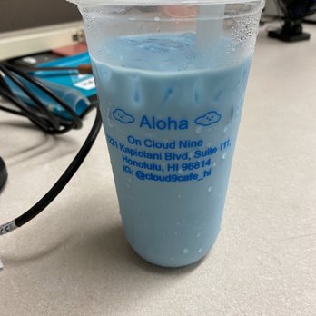 Cloud Nine Cafe Hawaii - Butterfly pea tea latte - Desserts Near Me - Honolulu, Hawaii Cloud Nine Cafe Hawaii - Butterfly pea tea latte - Desserts Near Me - Honolulu, Hawaii