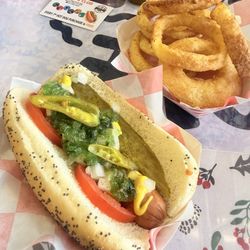 Frank And Spoon - Chicago dog & air fried onion rings