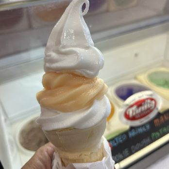 Frozen Delight - Yes that's Mango and creamy tart fro yo in a cone. To die for!! - Ice Cream & Frozen Yogurt Near Me - Tucson, Arizona